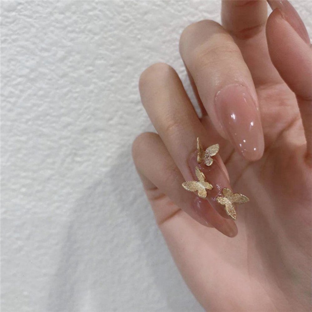 Butterfly Charm Press-on Nail Nude